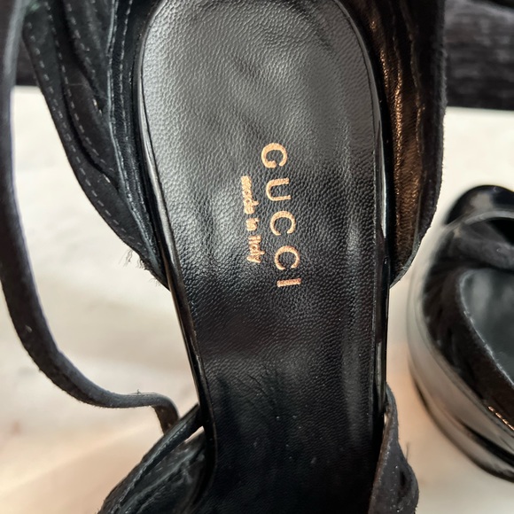 Gucci Black Patent Suede Heels size 8 - Picture 6 of 8